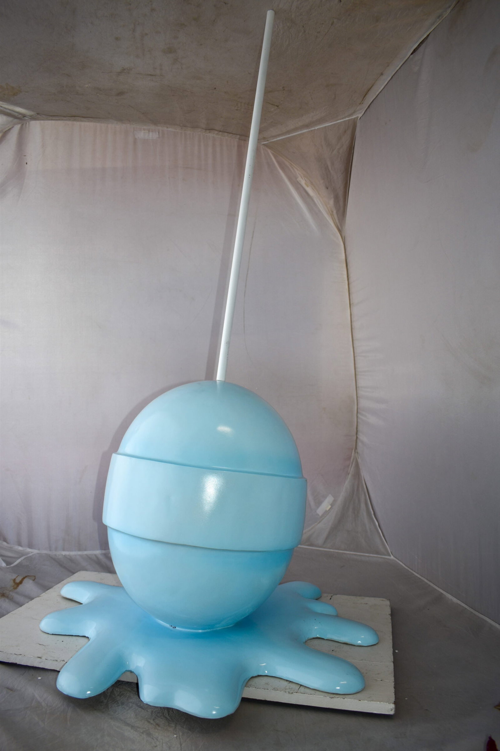 Giant Blue Lollipop Melted on The Ground Resin Statue Size: 31" x 27" x 56"H - 4