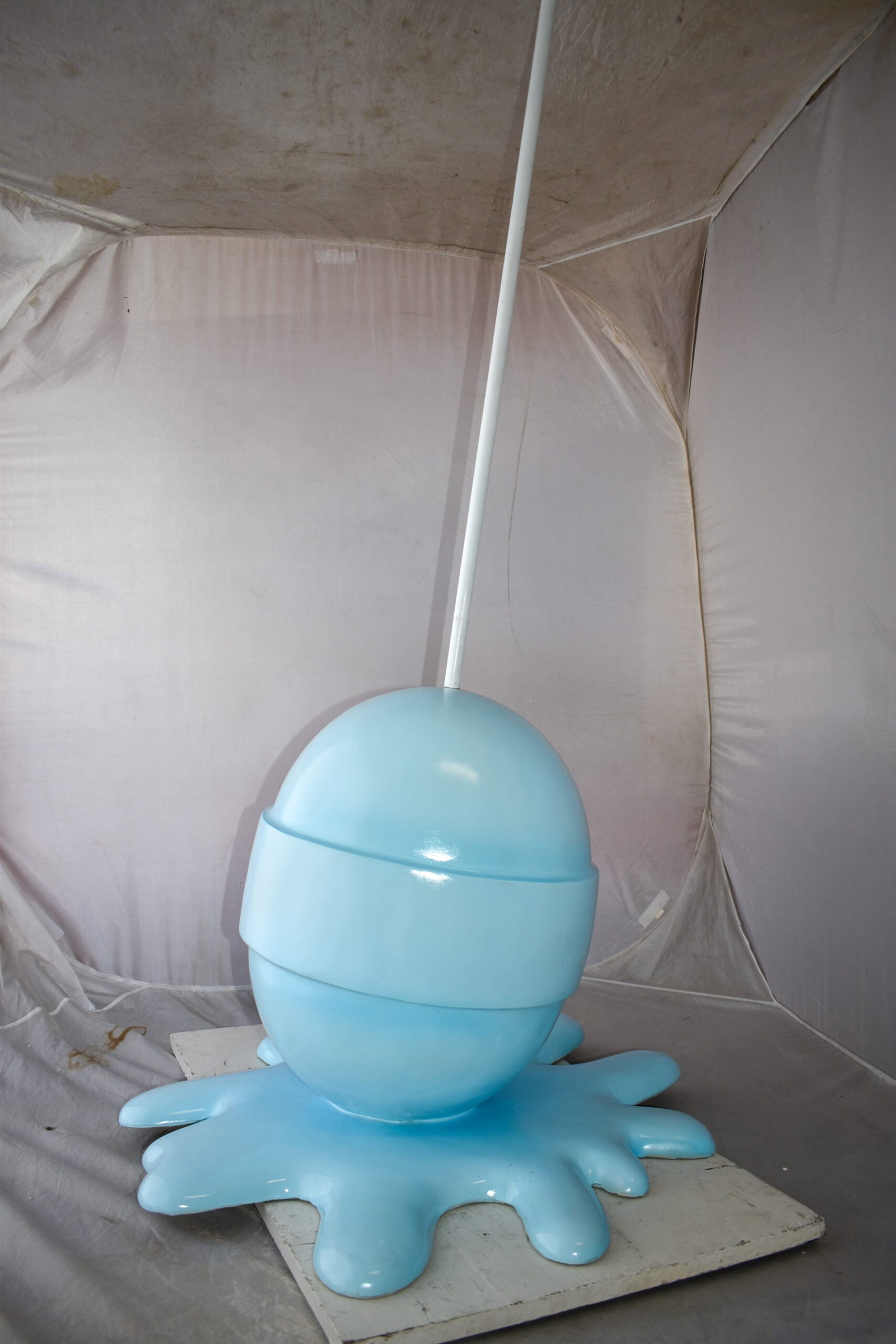 Giant Blue Lollipop Melted on The Ground Resin Statue Size: 31" x 27" x 56"H - 5
