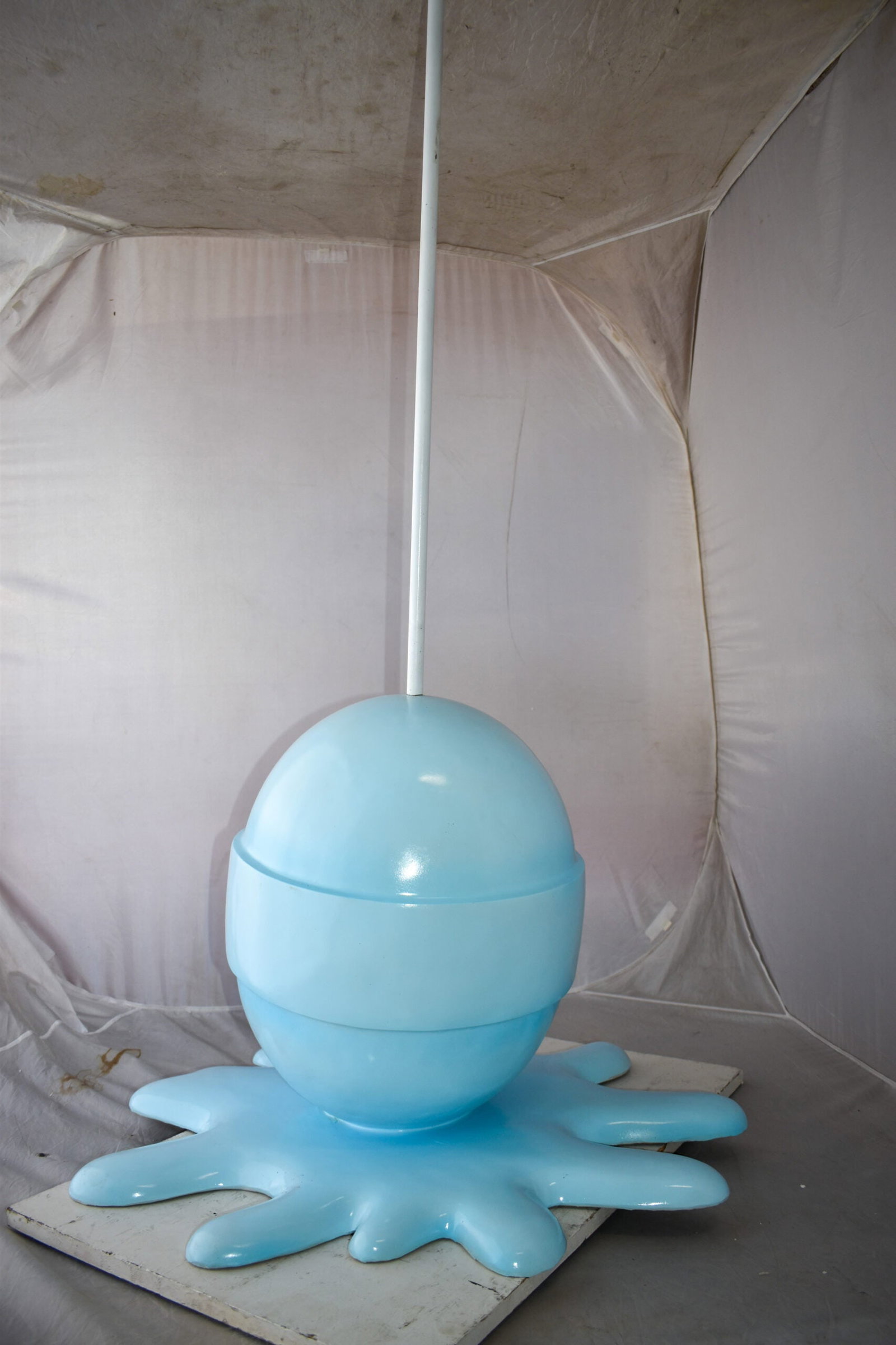 Giant Blue Lollipop Melted on The Ground Resin Statue Size: 31" x 27" x 56"H - 6