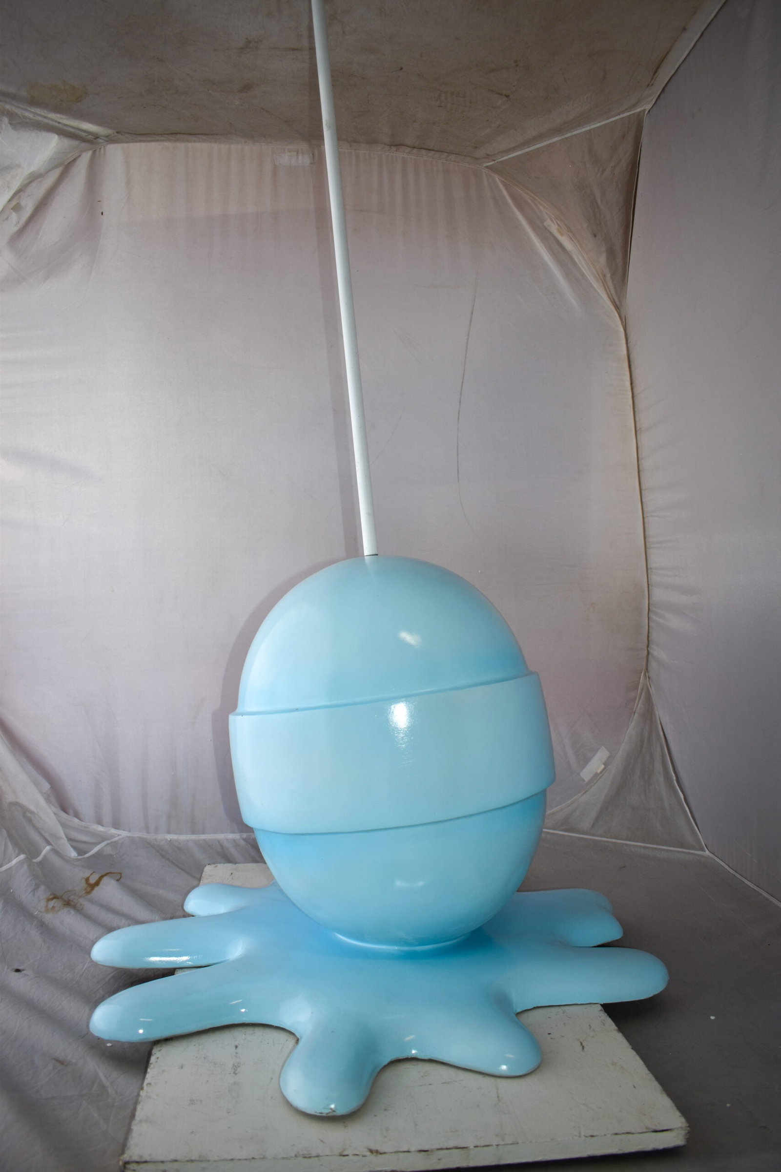 Giant Blue Lollipop Melted on The Ground Resin Statue Size: 31" x 27" x 56"H - 8