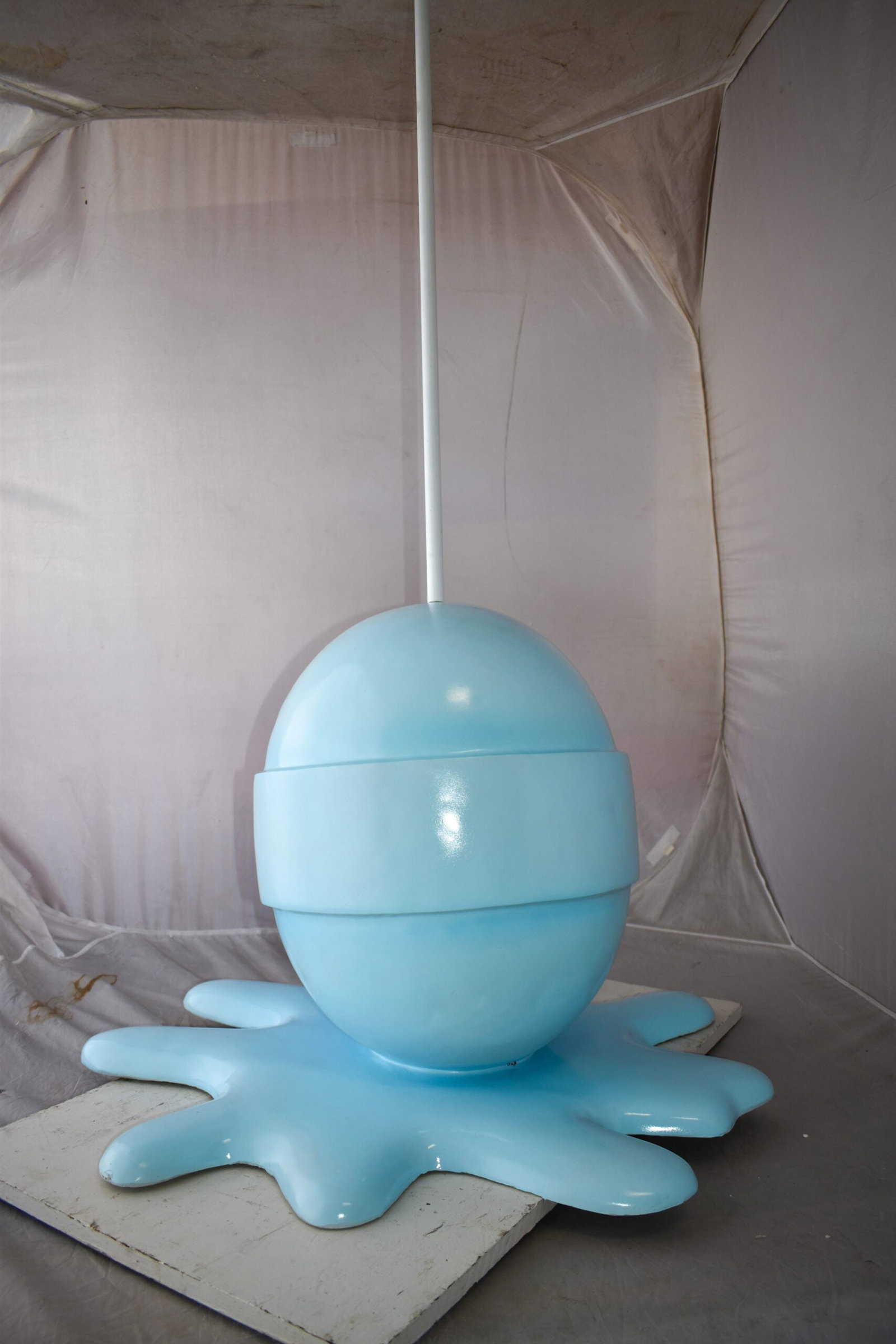 Giant Blue Lollipop Melted on The Ground Resin Statue Size: 31" x 27" x 56"H - 9