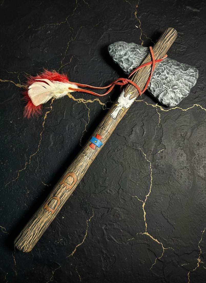 Handcrafted Tribal Style Ceramic Tomahawk Axe Decorative Stone Look Weapon: Title:Handcrafted Tribal Style Ceramic Tomahawk Axe Decorative Stone Look Weapon Description:This all-ceramic item is offered in good condition, as shown in the accompanying photographs.