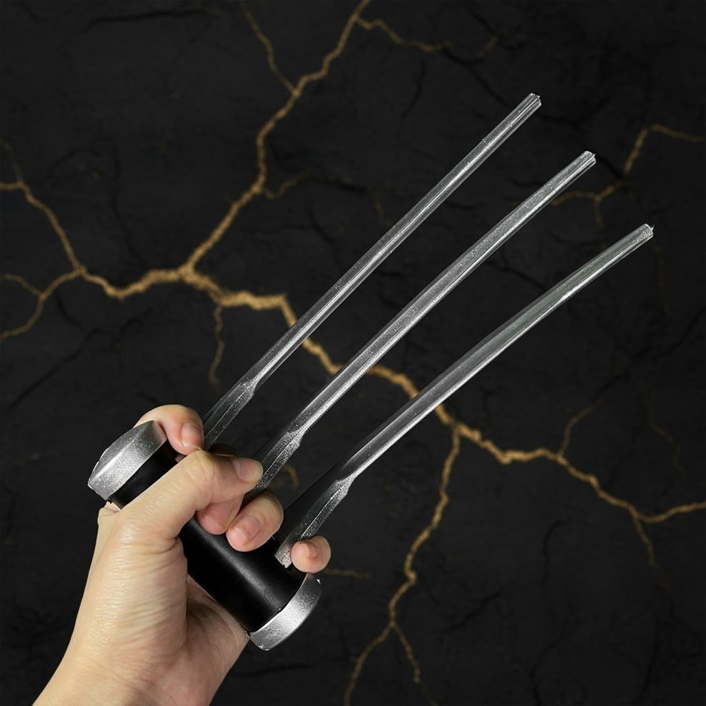 Silver Foam Wolverine Claws Pair LARP Costume Props 2PC Set (1 of 7)
