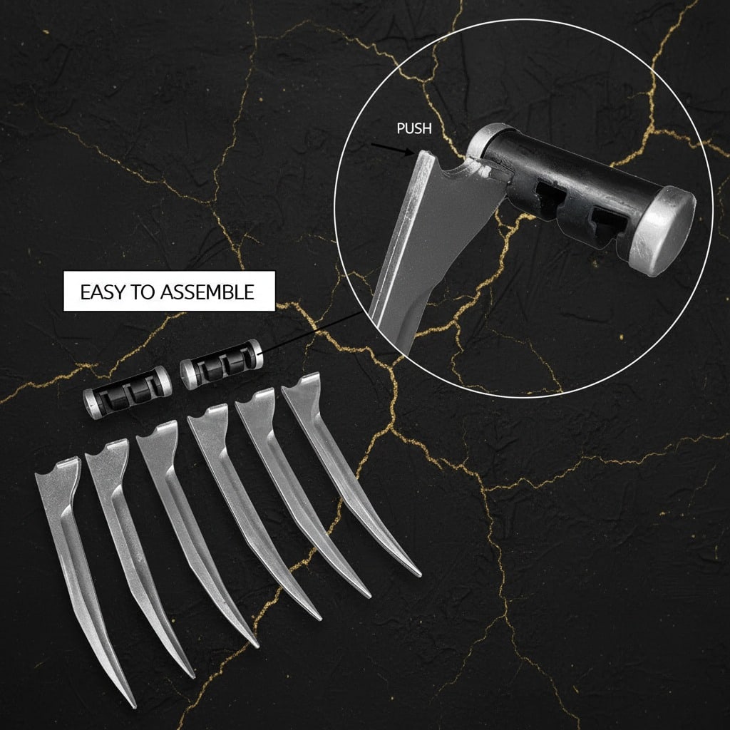 Silver Foam Wolverine Claws Pair LARP Costume Props 2PC Set - 2