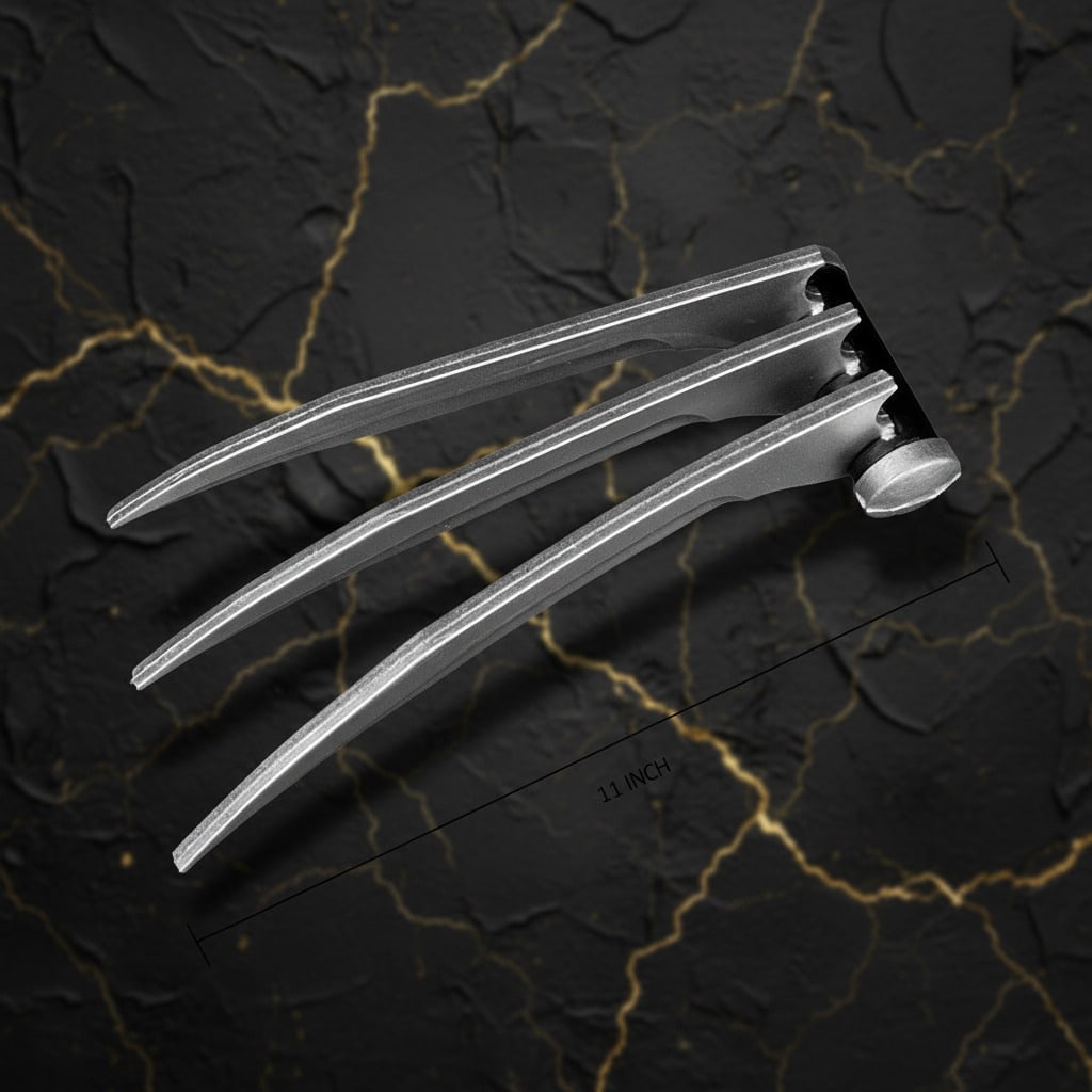 Silver Foam Wolverine Claws Pair LARP Costume Props 2PC Set - 3