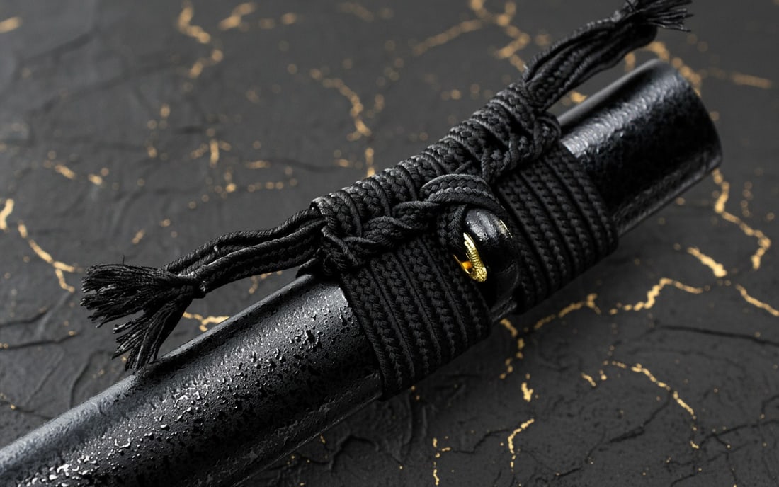 Hand-Forged Damascus Steel Full Tang Katana Sharp Black Samurai Sword - 7