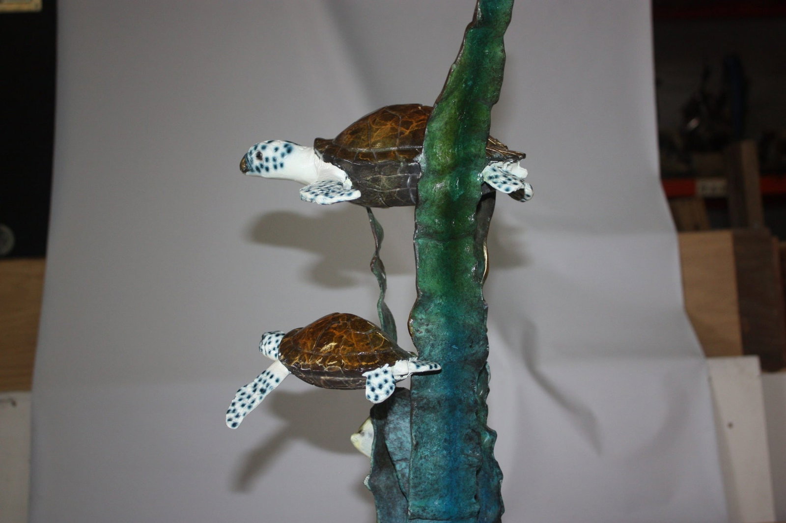 Three turtles - Bronze Statue - Size: 17"L x 12"W x 28"H. - 11