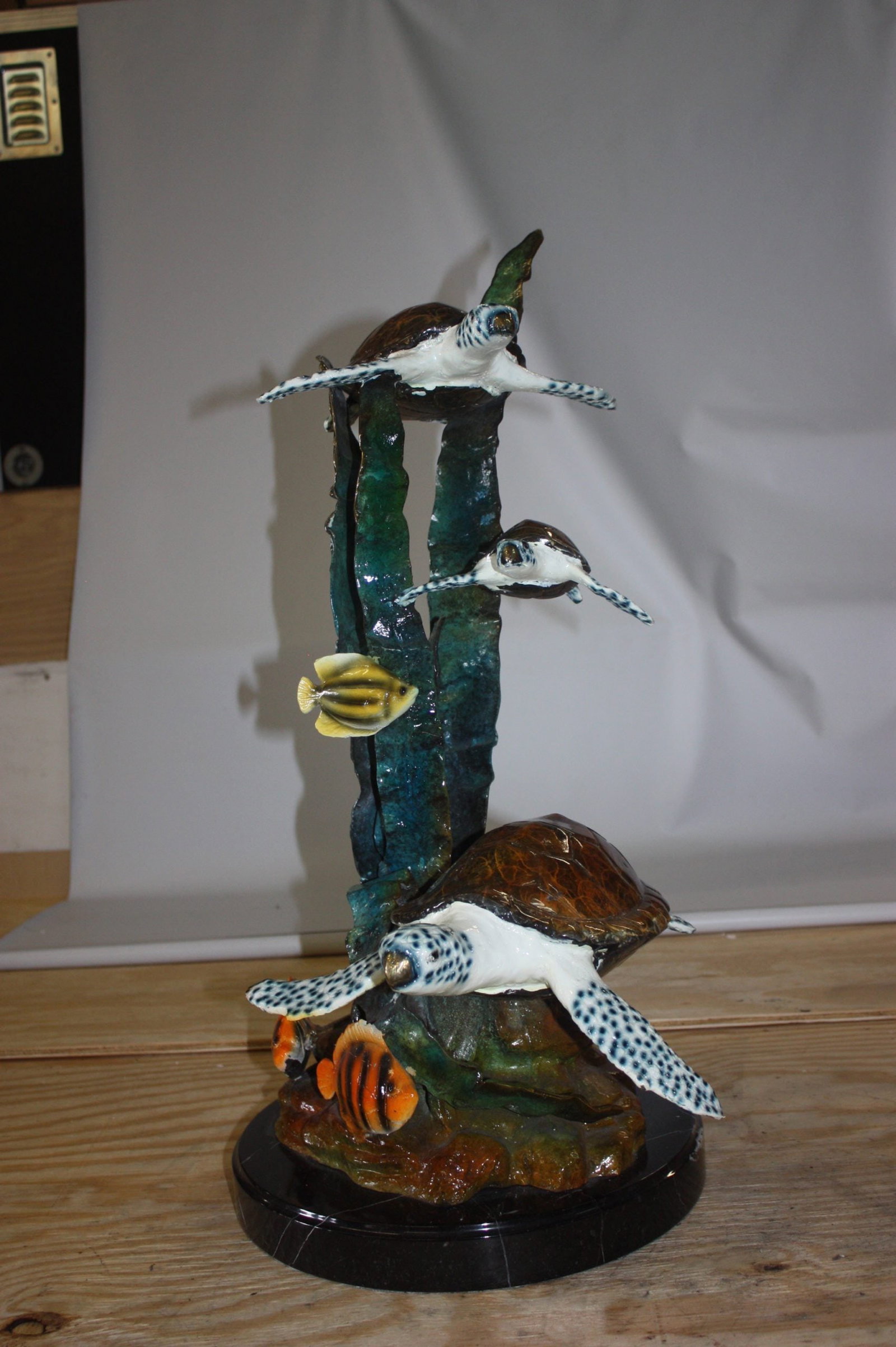 Three turtles - Bronze Statue - Size: 17"L x 12"W x 28"H. - 13