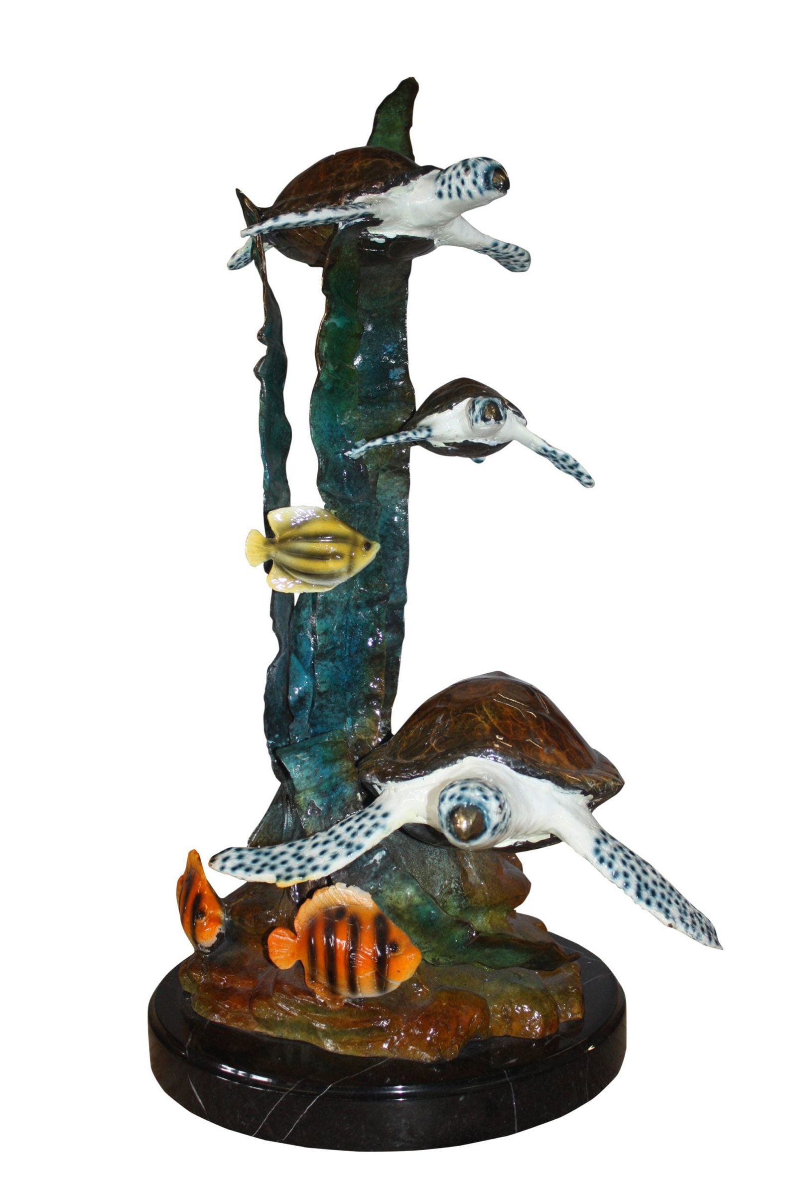 Three turtles - Bronze Statue - Size: 17"L x 12"W x 28"H. (1 of 13)