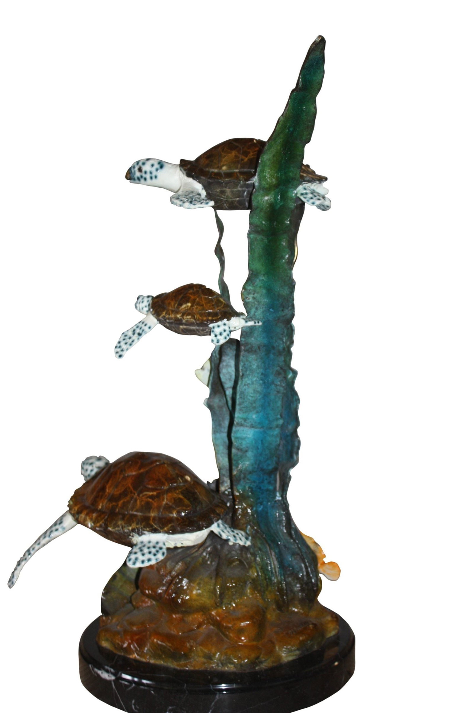 Three turtles - Bronze Statue - Size: 17"L x 12"W x 28"H. - 2