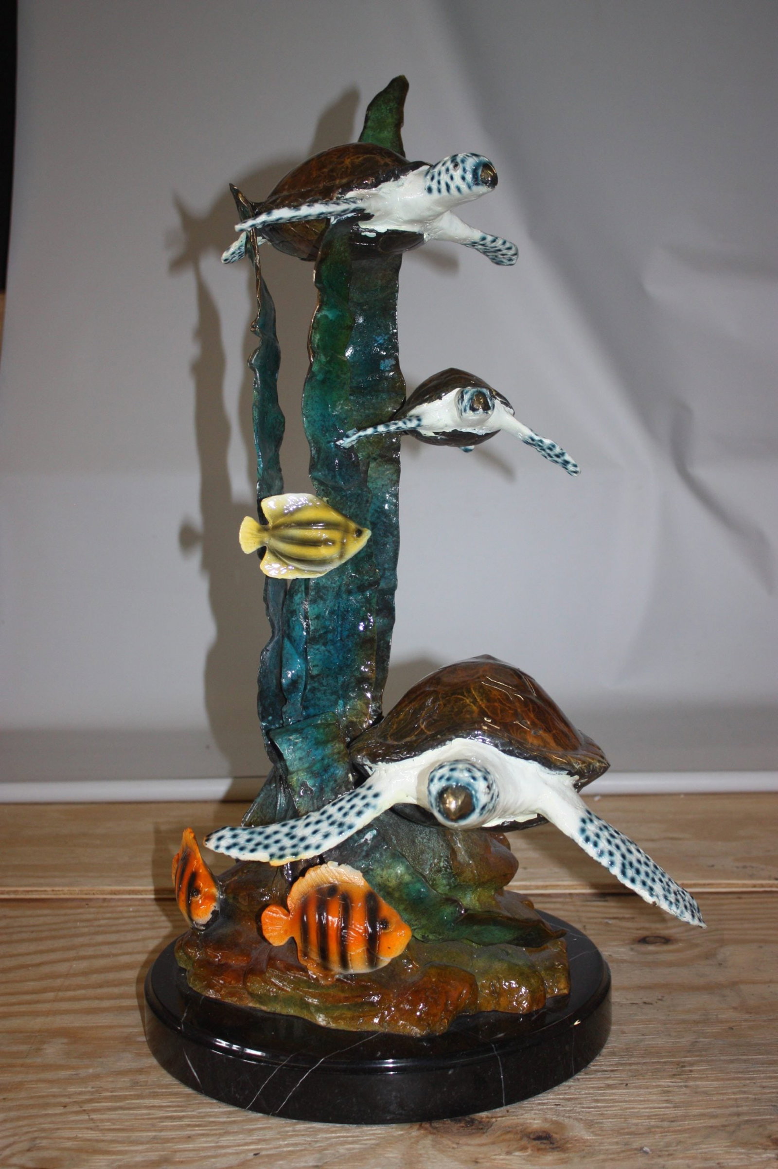 Three turtles - Bronze Statue - Size: 17"L x 12"W x 28"H. - 3