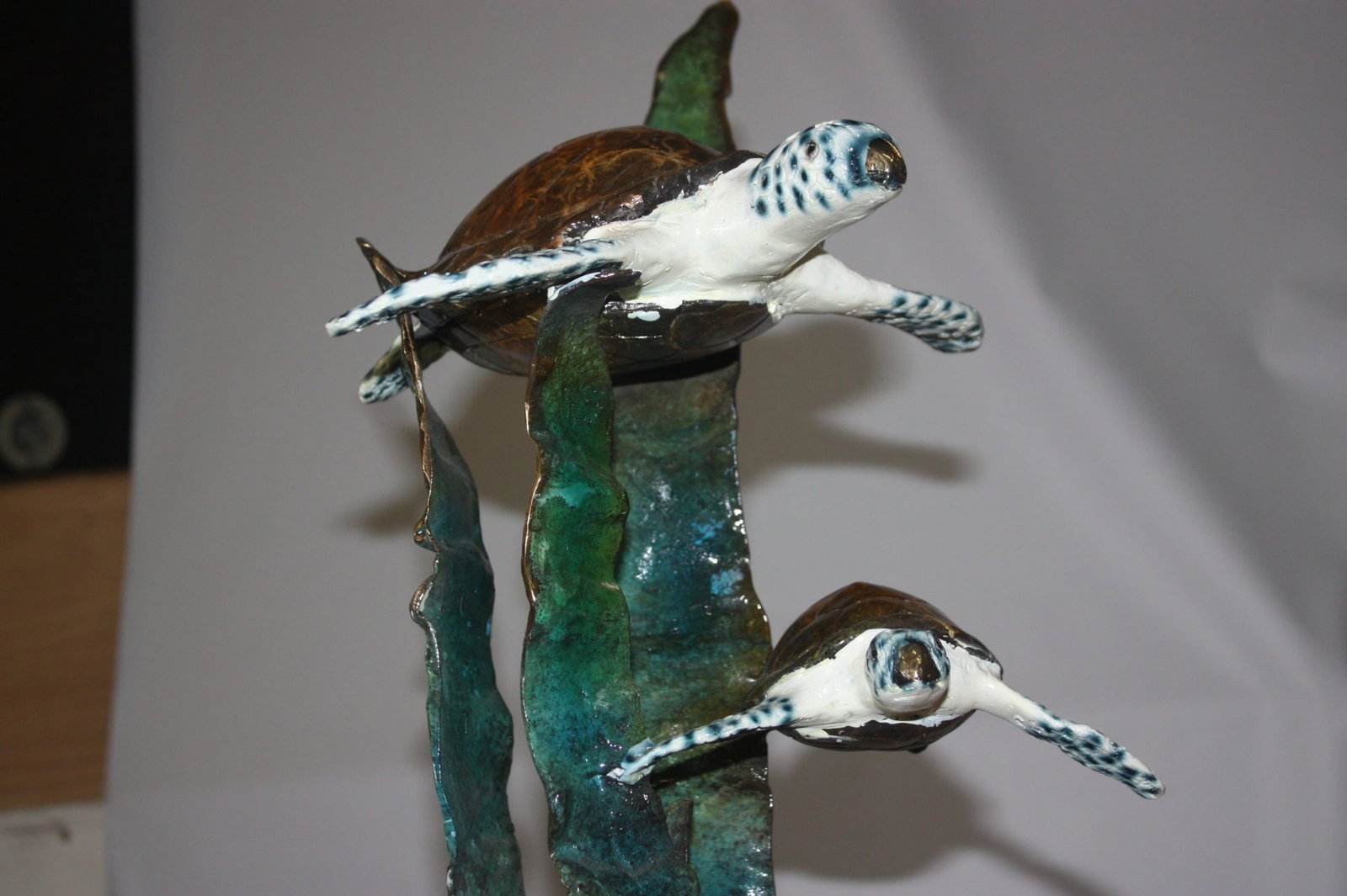 Three turtles - Bronze Statue - Size: 17"L x 12"W x 28"H. - 5