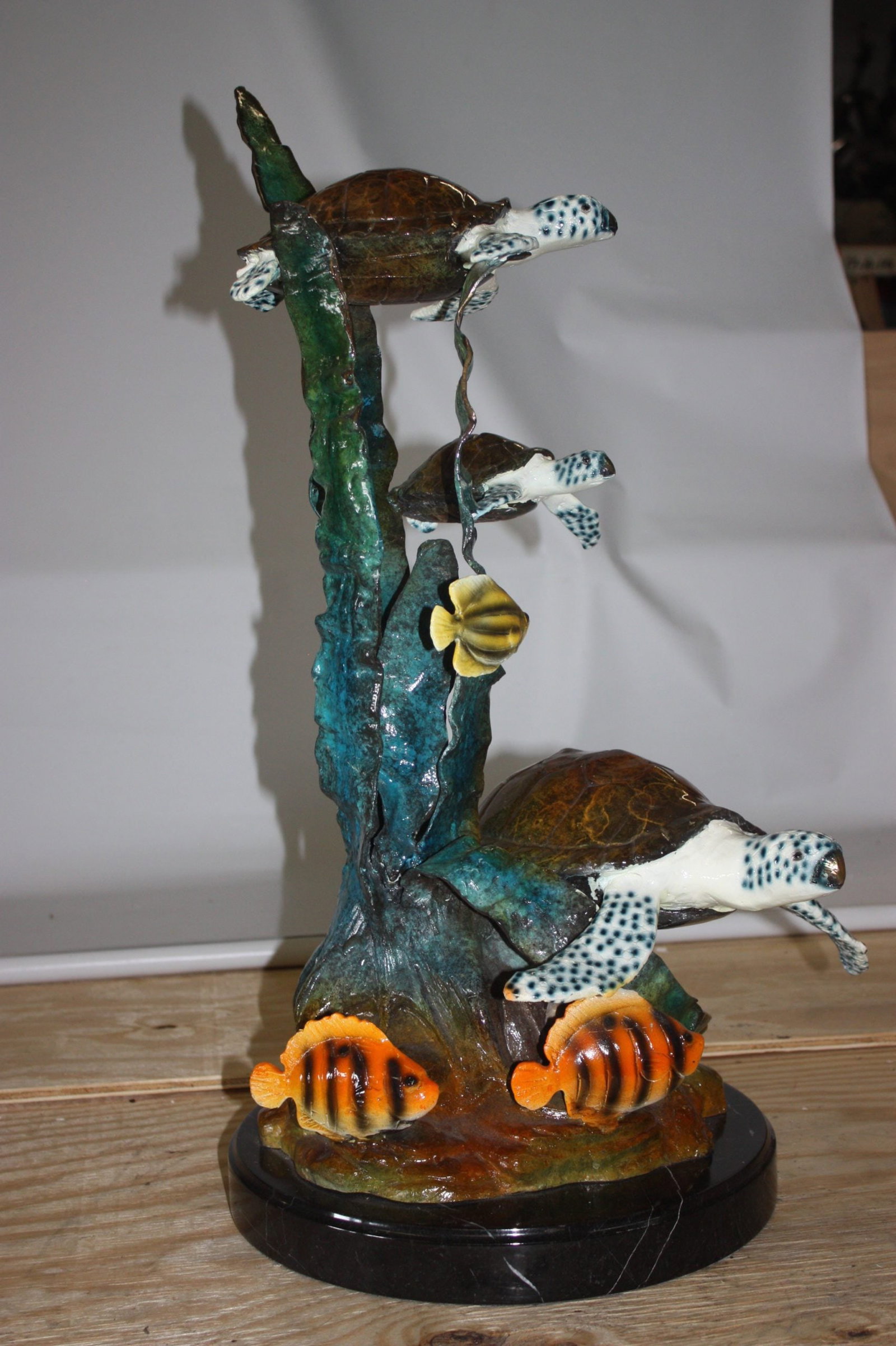 Three turtles - Bronze Statue - Size: 17"L x 12"W x 28"H. - 6