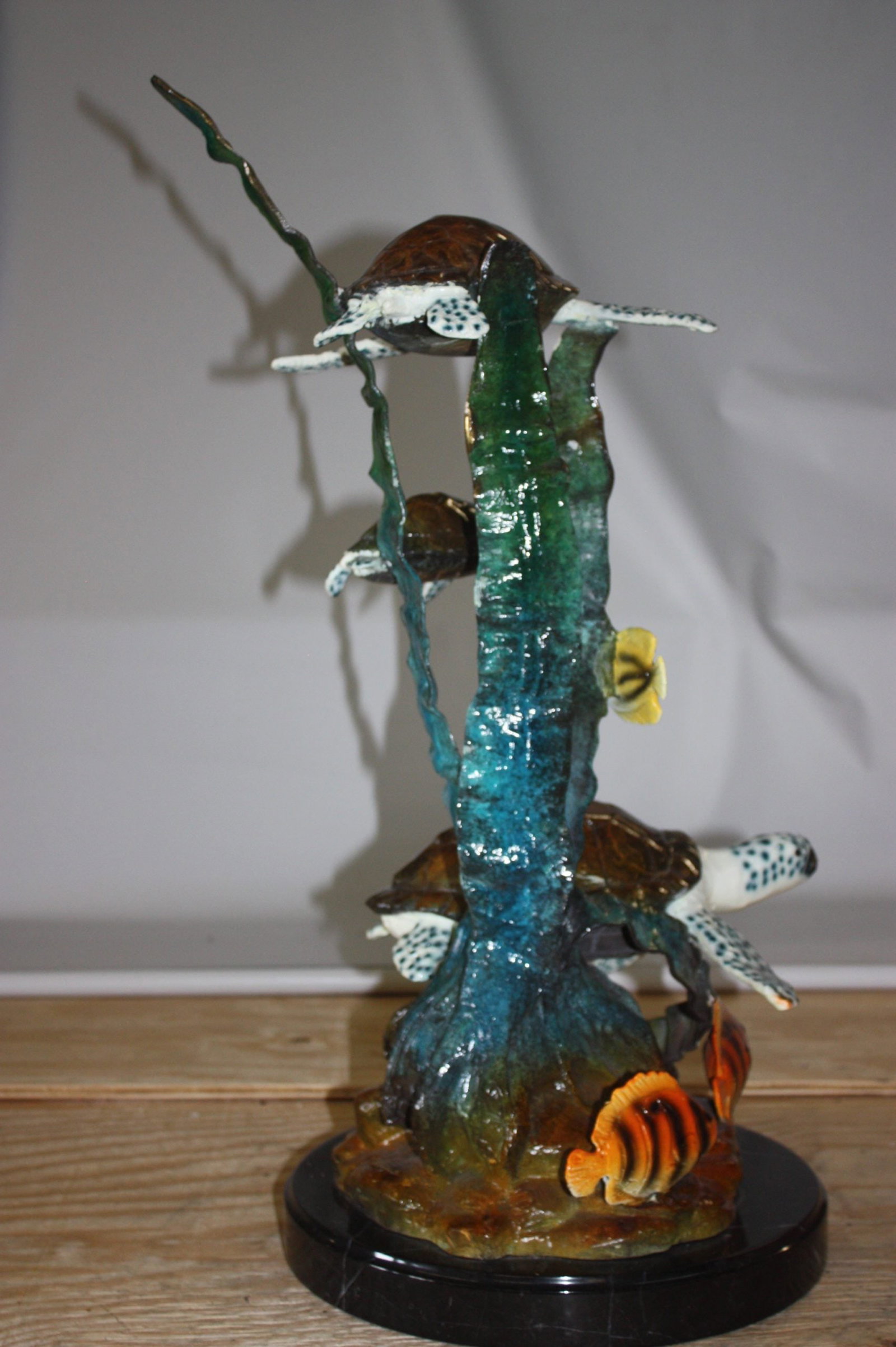 Three turtles - Bronze Statue - Size: 17"L x 12"W x 28"H. - 7