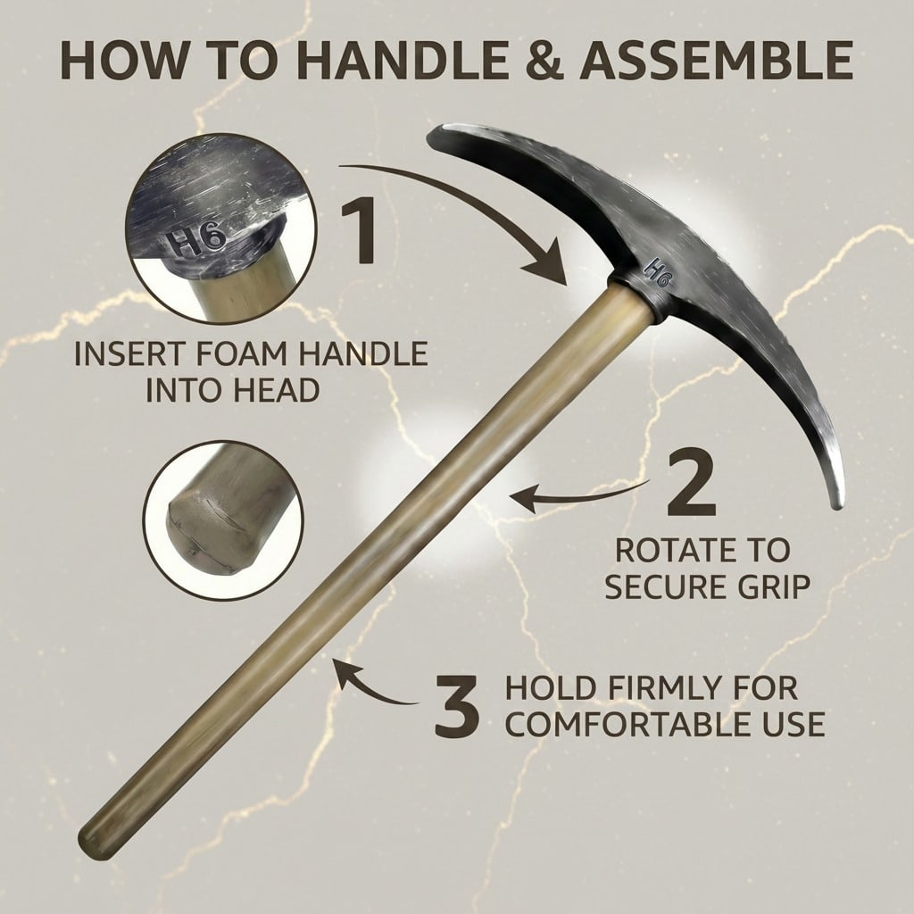 Foam Pickaxe Prop Tool High Density Halloween Cosplay Costume Accessory - 3