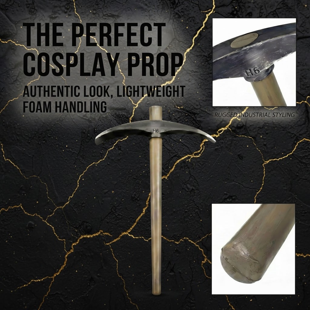 Foam Pickaxe Prop Tool High Density Halloween Cosplay Costume Accessory - 5