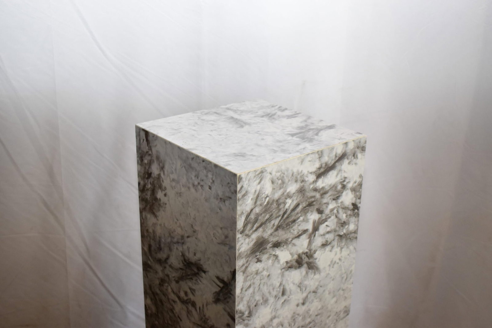 Pedestal For Artwork, Modern Gray Black and White Porcelain. 12" x 12" x 39"H - 10