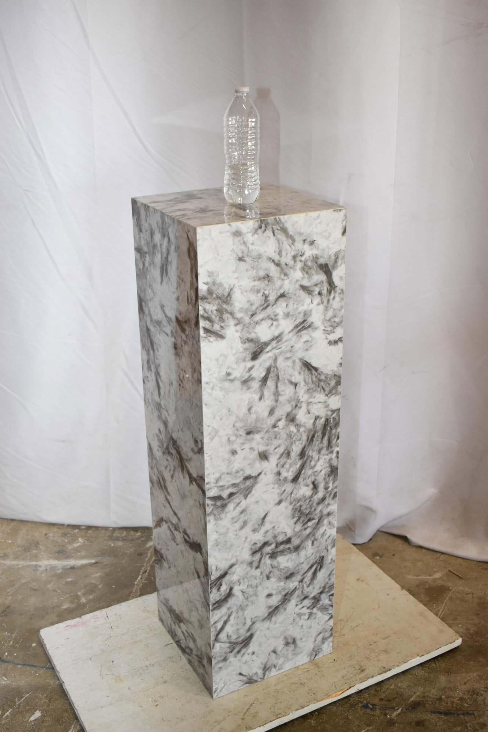 Pedestal For Artwork, Modern Gray Black and White Porcelain. 12" x 12" x 39"H - 3