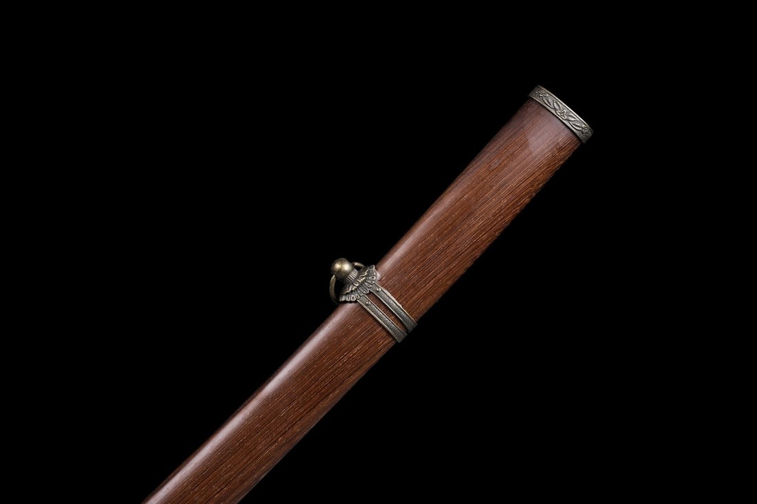 WWII Japanese Pattern 98 Damascus Steel Katana Wood Scabbard Zinc Fittings - 13