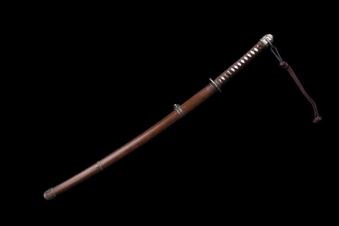 WWII Japanese Pattern 98 Damascus Steel Katana Wood Scabbard Zinc Fittings - 15