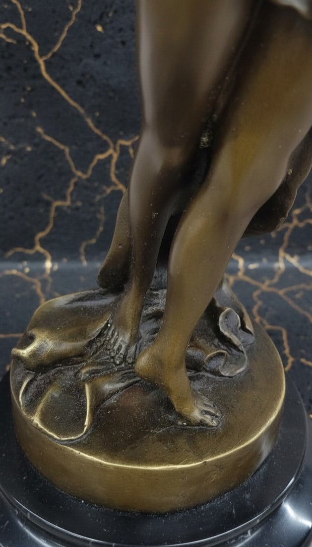 Art Deco Style Female Bronze Statue Handmade Venus Figurine Sculpture - 2
