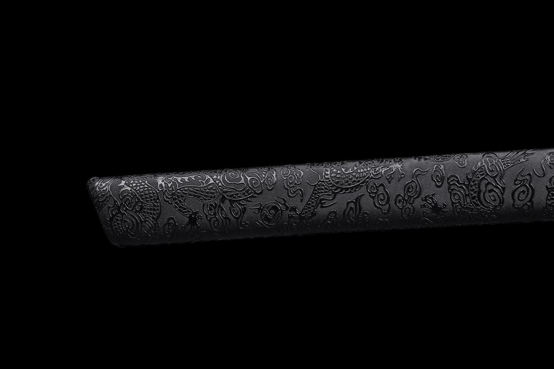 1095 Carbon Steel Ninjato Hand-Forged Full Tang Black Dragon Samurai Sword - 6