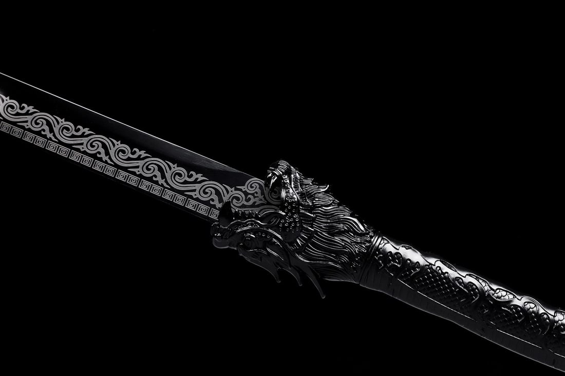 1095 Carbon Steel Ninjato Hand-Forged Full Tang Black Dragon Samurai Sword - 7