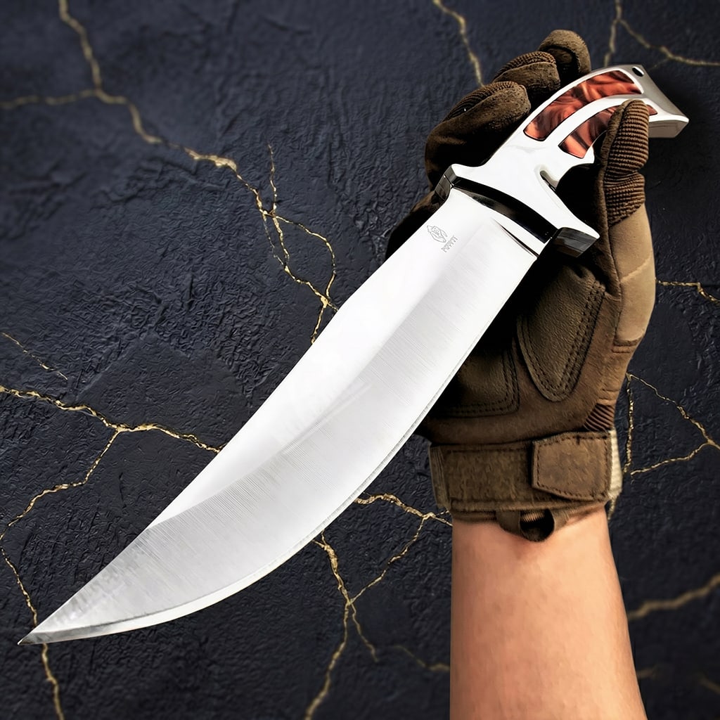 11.25" Fixed Blade Full Tang Bowie Survival Knife Outdoor Tactical Tool - 2
