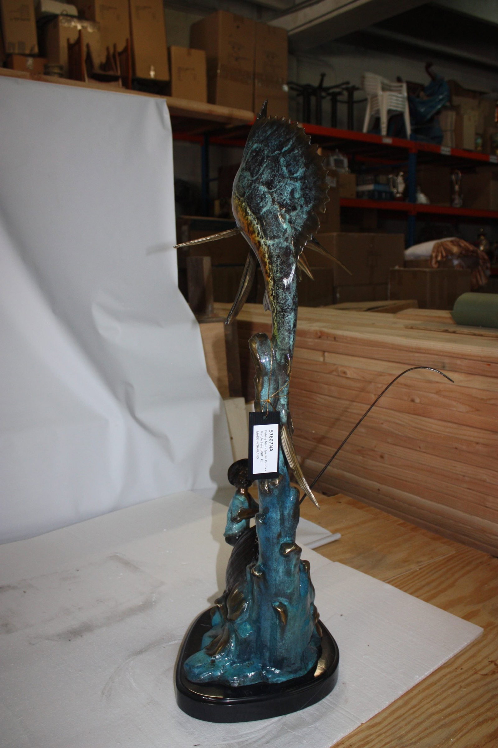 Fishing Man On A Boat Made By Bronze - 10