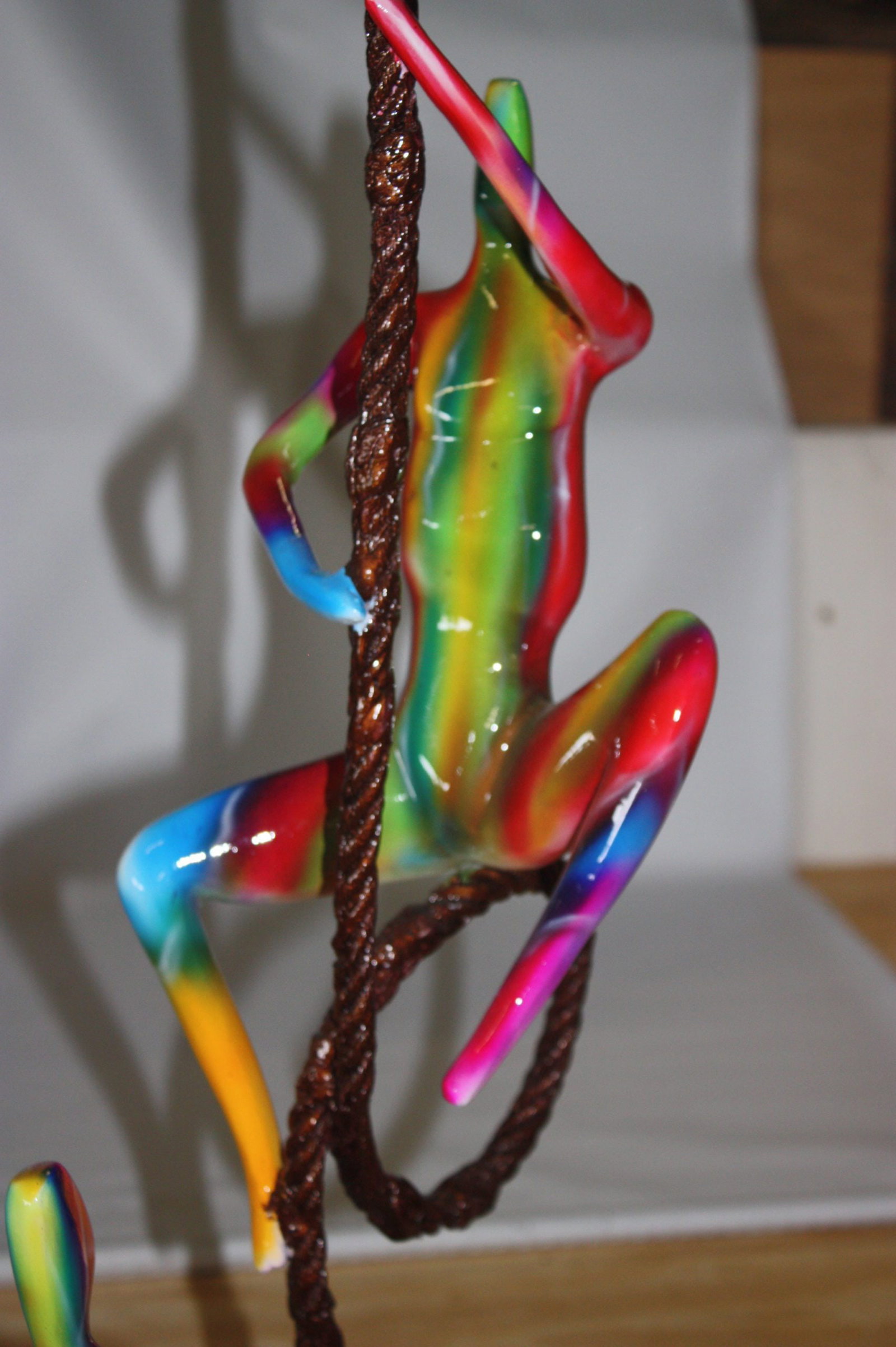 Three Man Made of Bronze Climbing on Rope - 11