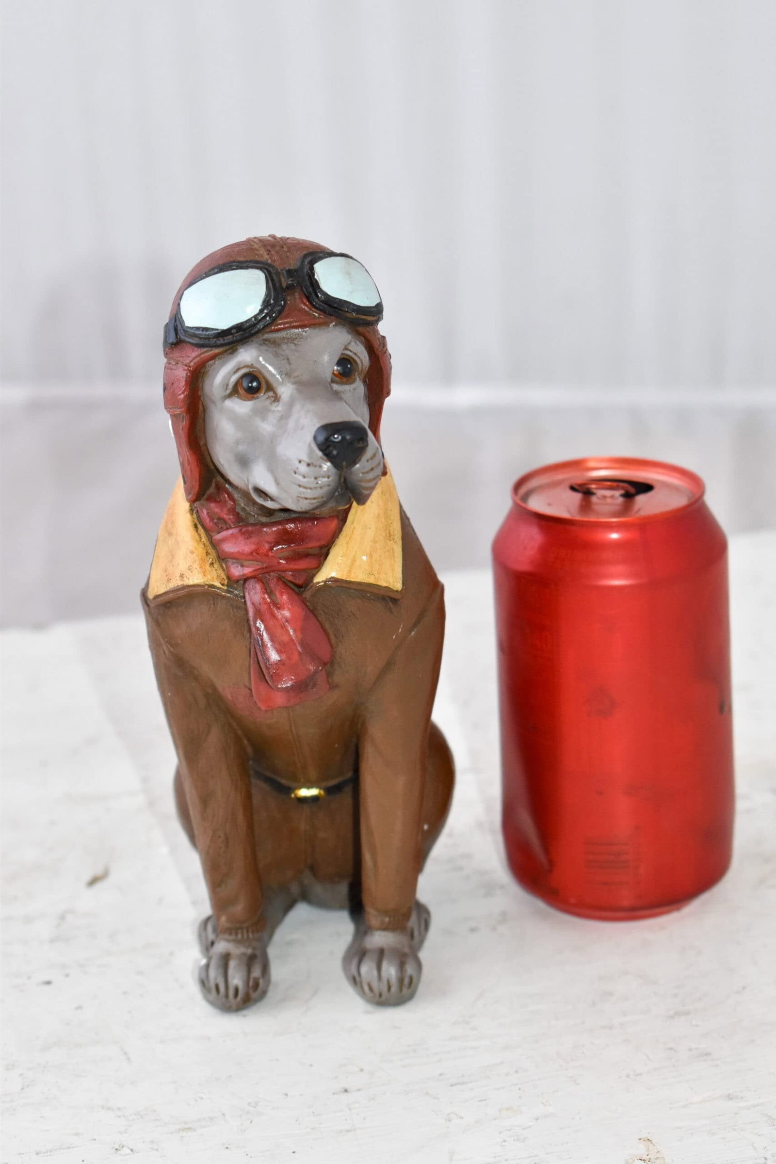 A Happy Dog Dressed Like a Pilot Resin Statue Size: 3" x 4" x 8"H - 5