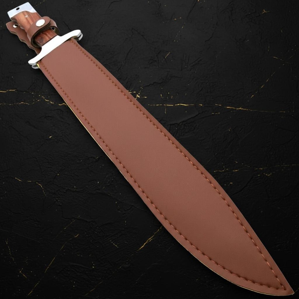 18 Inch Full Tang Combat Machete Knife with Wood Handle Outdoor Hunting Sword and Sheath - 4