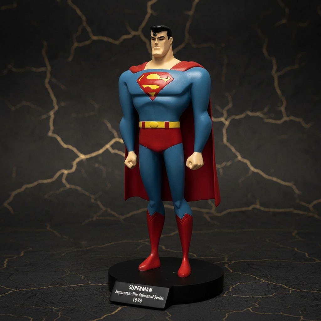 Vintage 1996 Superman Animated Series Cold Cast Porcelain Figurine Statue - 2