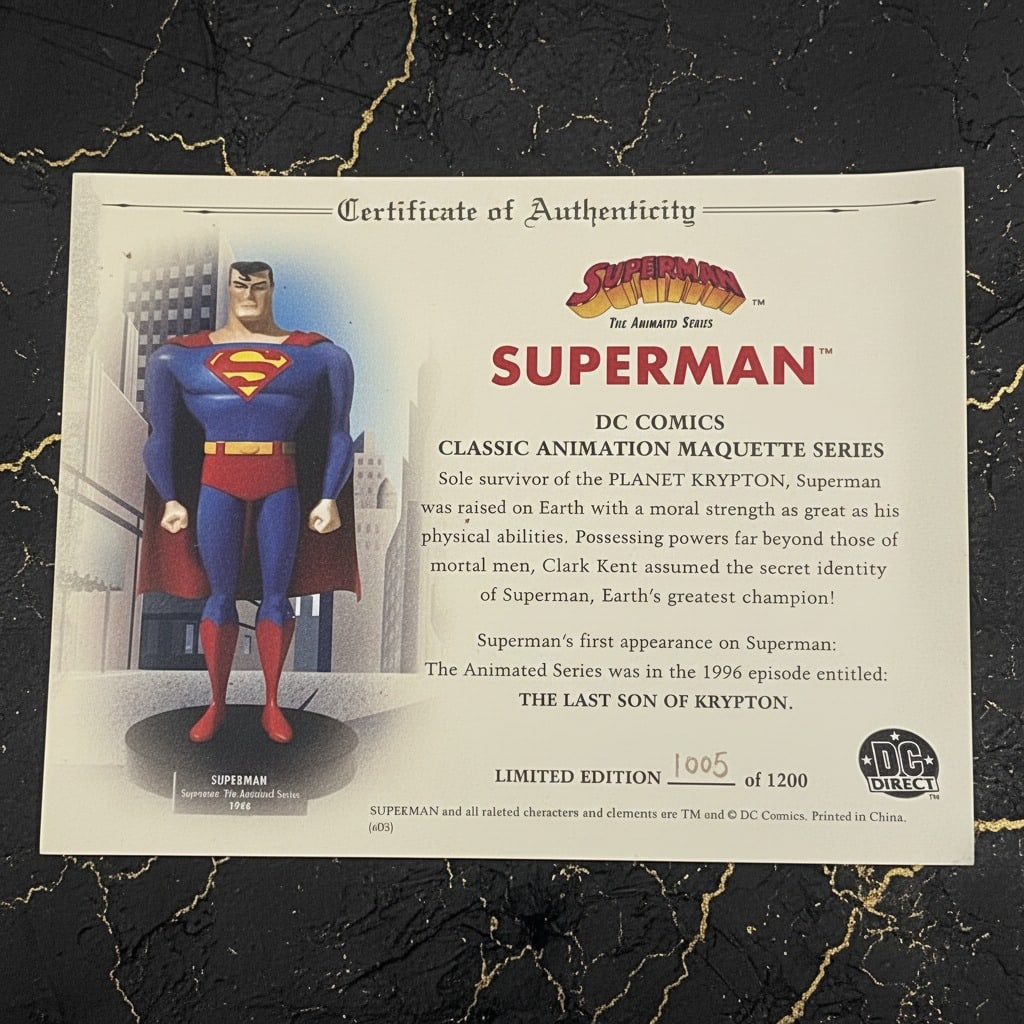 Vintage 1996 Superman Animated Series Cold Cast Porcelain Figurine Statue - 6