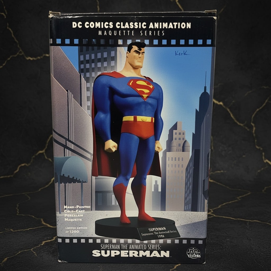 Vintage 1996 Superman Animated Series Cold Cast Porcelain Figurine Statue - 7