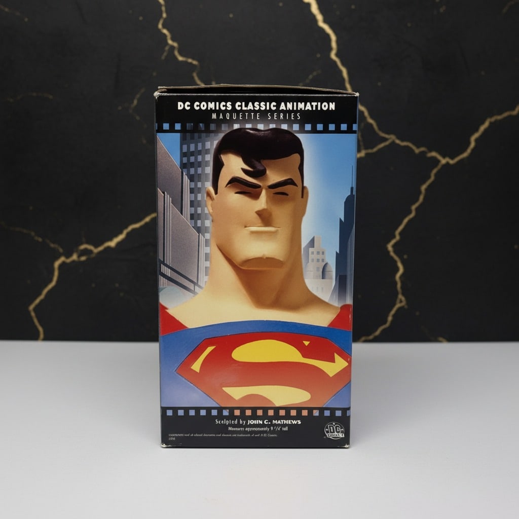 Vintage 1996 Superman Animated Series Cold Cast Porcelain Figurine Statue - 8