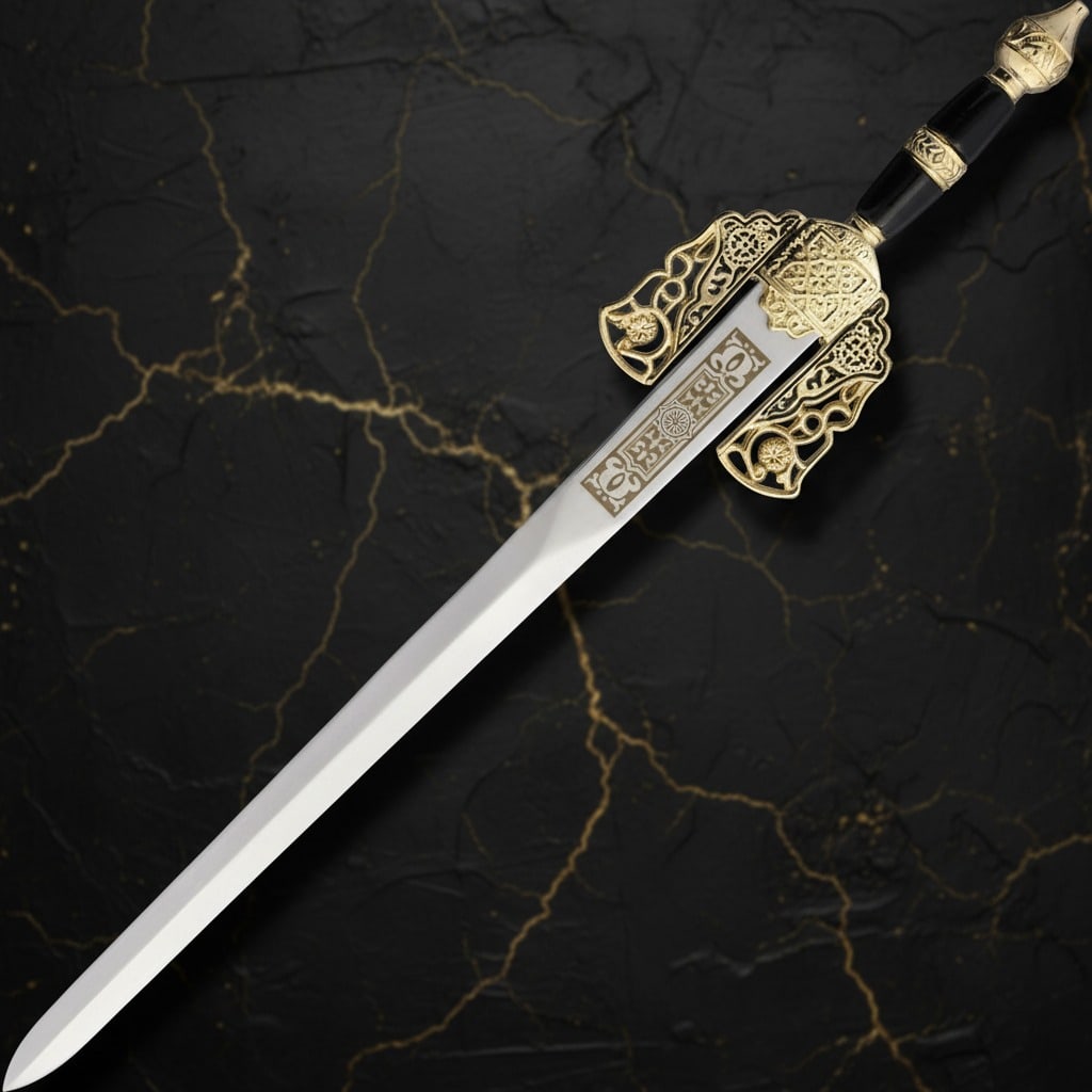 7.75" Decorative Metal Alloy Letter Opener Dull Blade Ornate Desk Accessory: Title:7.75" Decorative Metal Alloy Letter Opener Dull Blade Ornate Desk Accessory Description:This Boabdil sword letter opener is a decorative piece featuring a detailed design. It is supplied in a pr