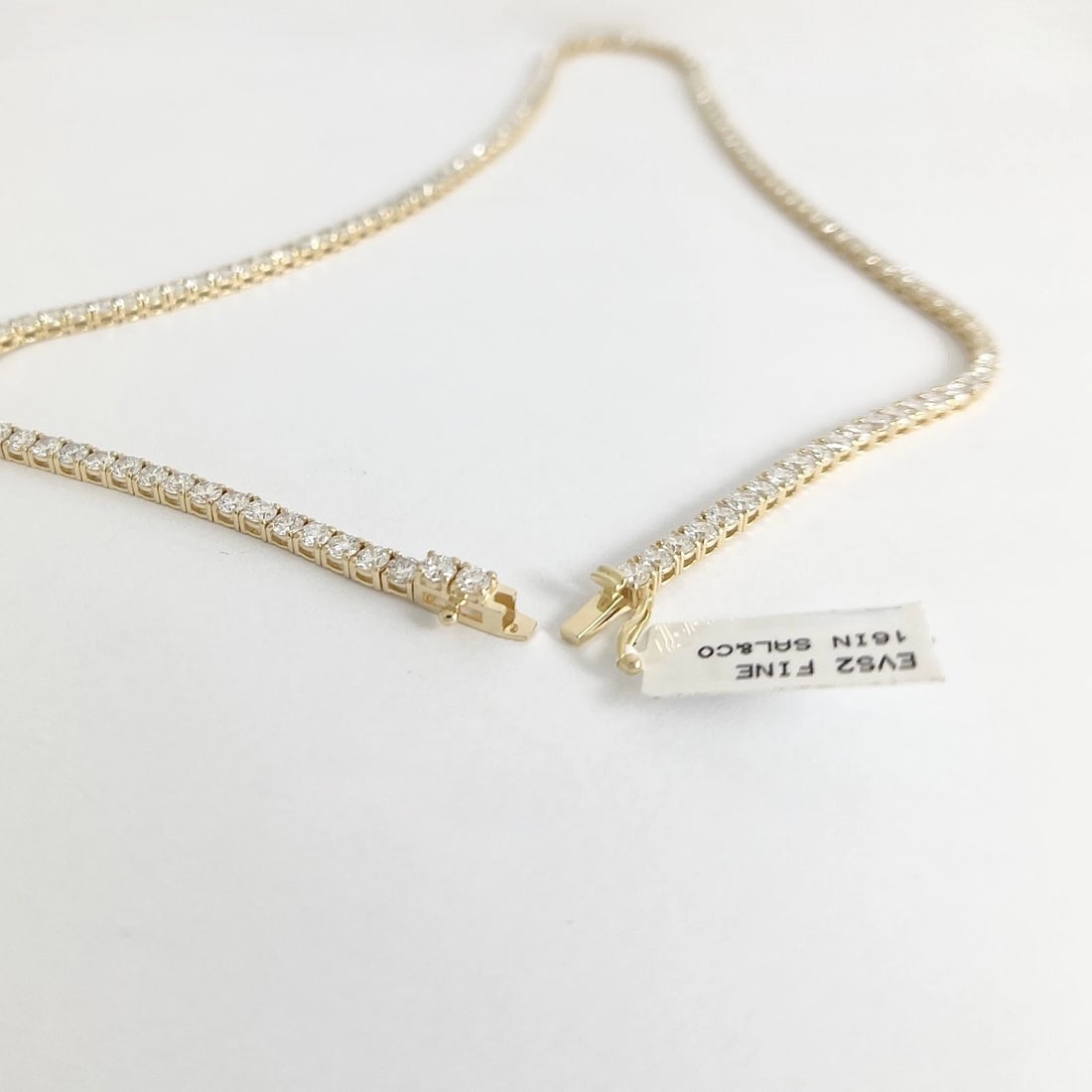 Round Lab-Created Diamond Tennis Necklace 14K Yellow Gold, 16 Inches, 15.06 CTW - 6