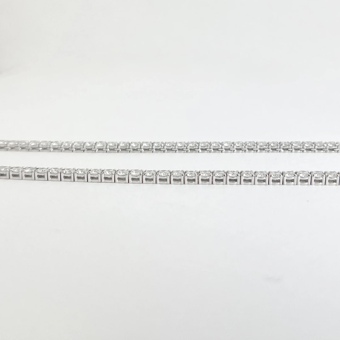 Round Lab-Created Diamond Tennis Necklace 14K White Gold, 16.5 Inches, 10.01 CTW - 5