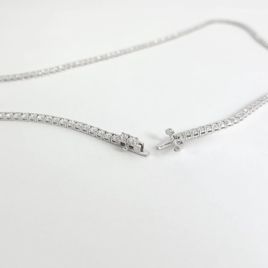 Round Lab-Created Diamond Tennis Necklace 14K White Gold, 16.5 Inches, 10.01 CTW - 6