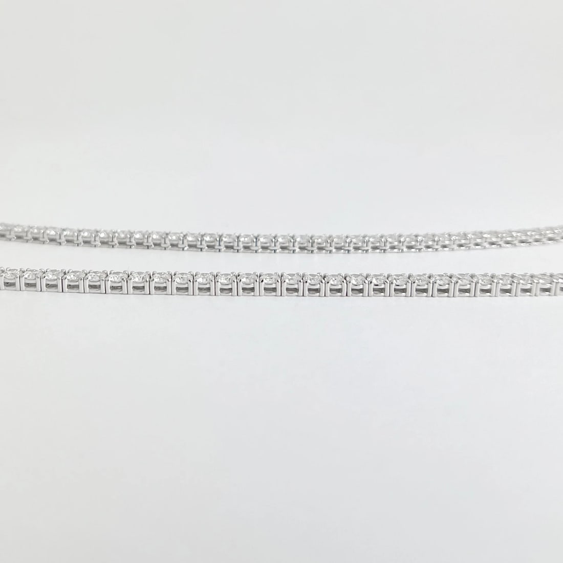 Round Lab-Created Diamond Tennis Necklace 14K White Gold, 16 Inches, 12.52 CTW - 5