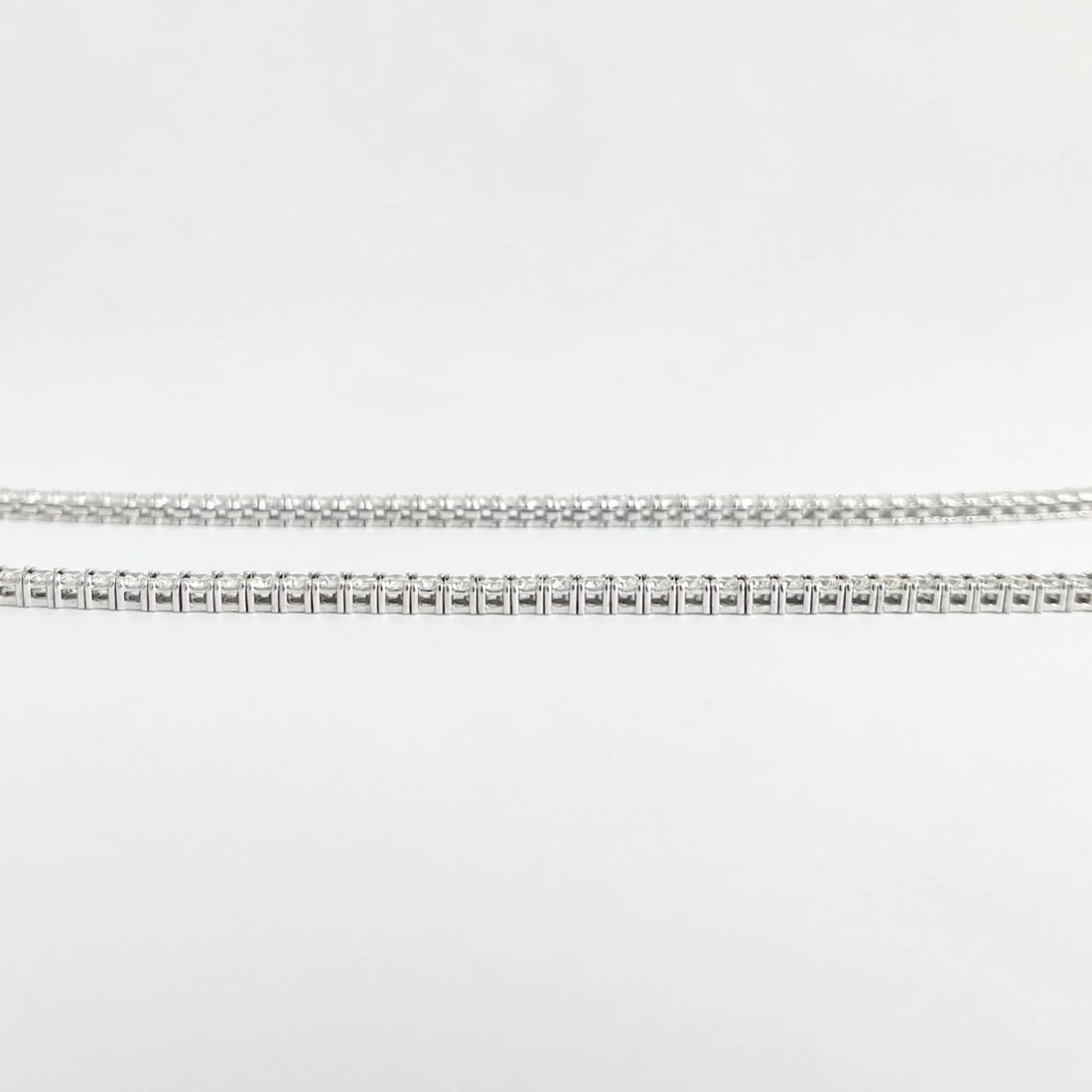Round Diamond Tennis Necklace 14K White Gold, 18 Inches, 8.50 CTW - 5