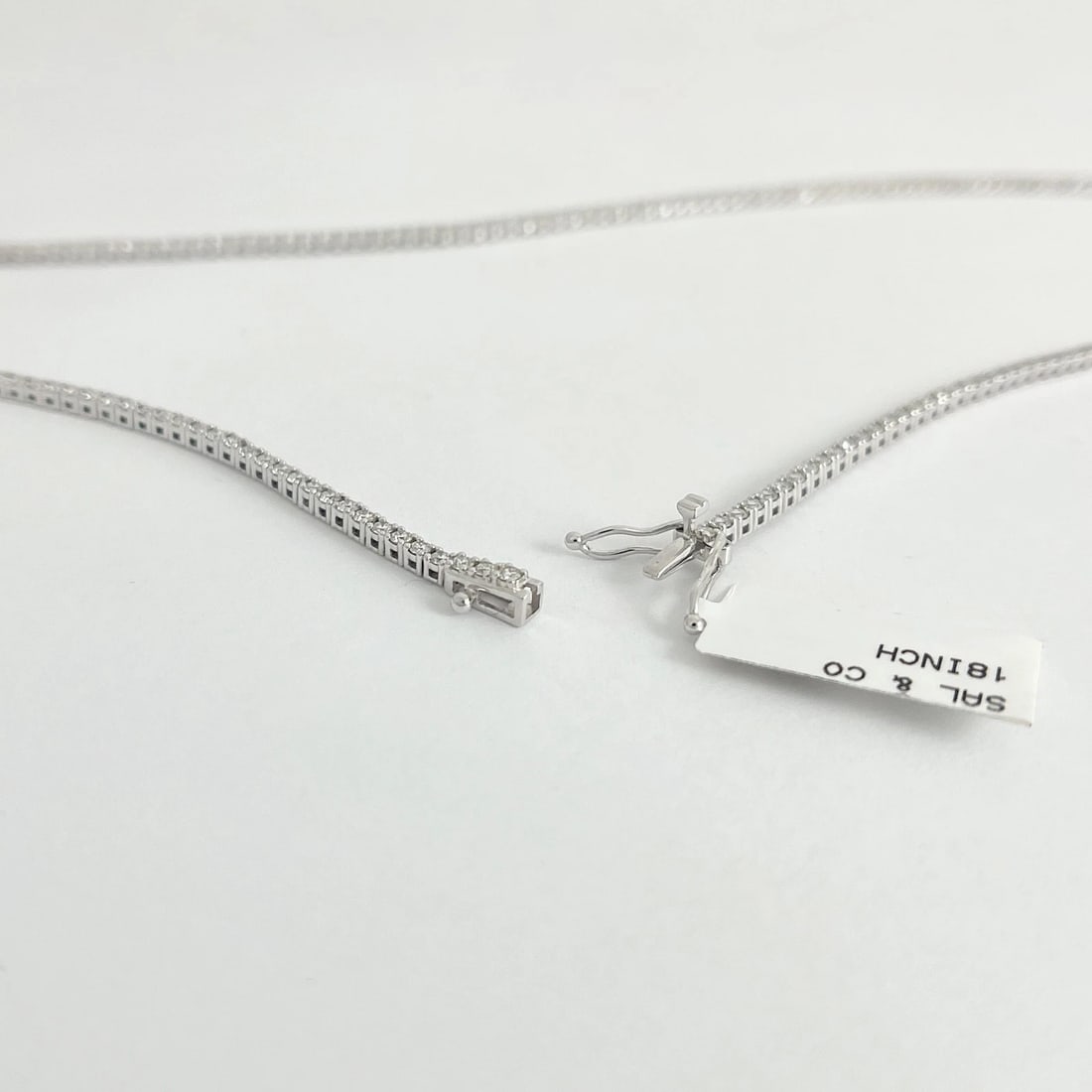Round Diamond Tennis Necklace 14K White Gold, 18 Inches, 5.01 CTW - 6