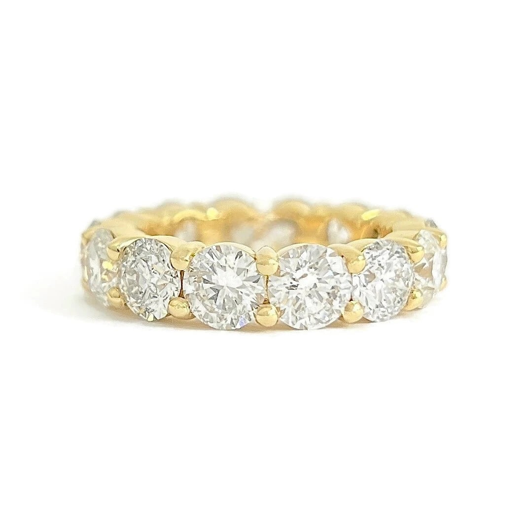Round Diamond Eternity Ring Wedding Band 14K Yellow Gold, Size 6.75, 7.07 CTW: Round Diamond Eternity Ring Wedding Band 14K Yellow Gold, Size 6.75, 7.07 CTW This is a gorgeous ring that can be worn as a wedding band or statement ring. Don't hesitate to ask any questions! Diamond