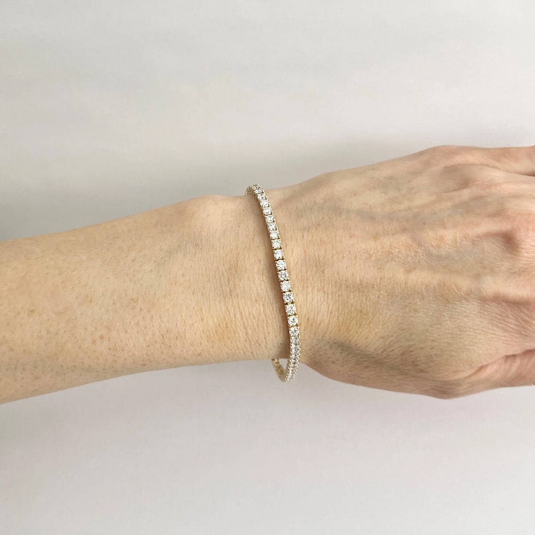 Round Lab-Created Diamond Tennis Bracelet 14K Yellow Gold, 7 Inches, 5.12 CTW - 3