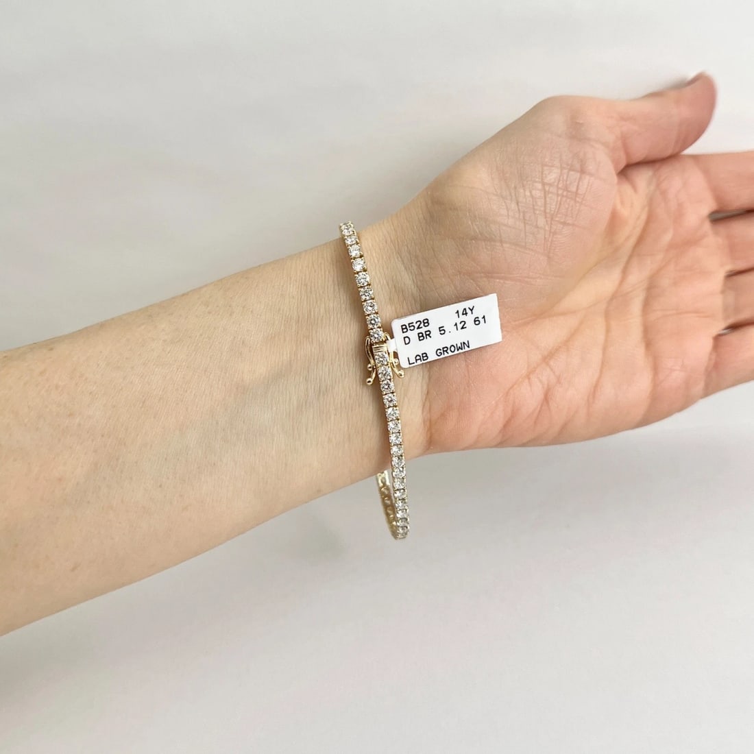 Round Lab-Created Diamond Tennis Bracelet 14K Yellow Gold, 7 Inches, 5.12 CTW - 5