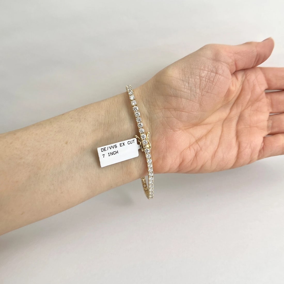 Round Lab-Created Diamond Tennis Bracelet 14K Yellow Gold, 7 Inches, 5.56 CTW - 5