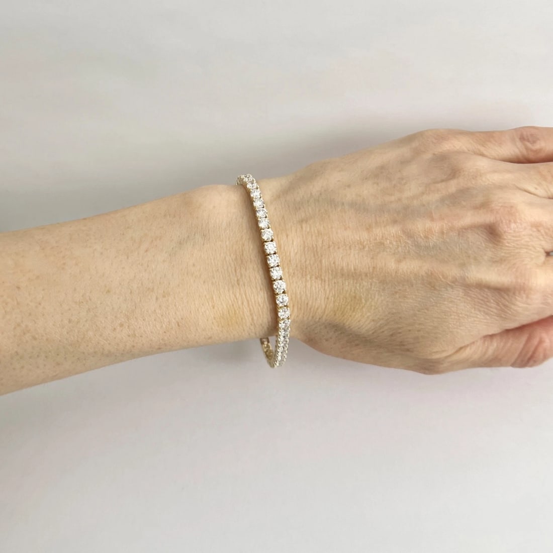 Round Lab-Created Diamond Tennis Bracelet 14K Yellow Gold, 7 Inches, 8.07 CTW - 3