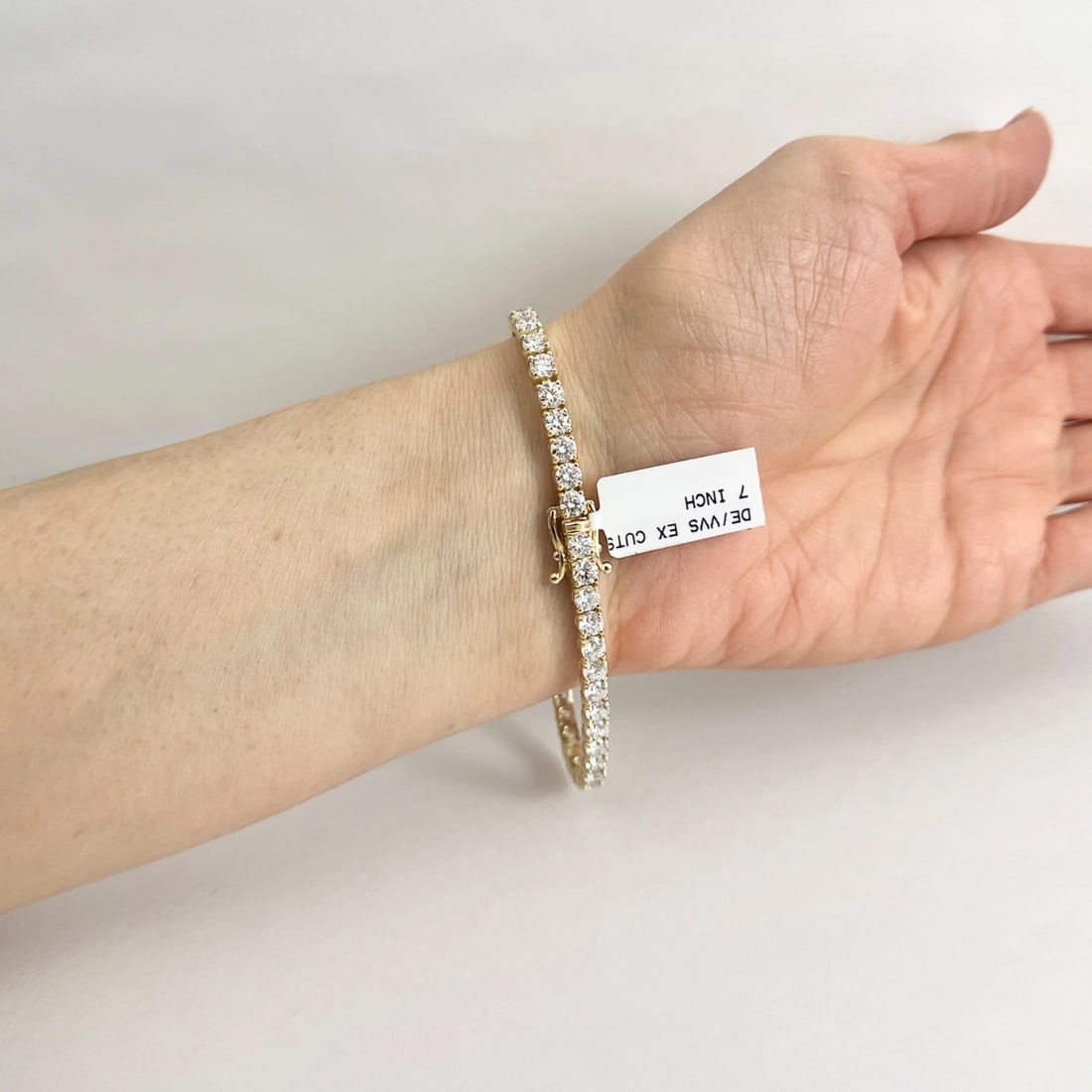 Round Lab-Created Diamond Tennis Bracelet 14K Yellow Gold, 7 Inches, 8.07 CTW - 5