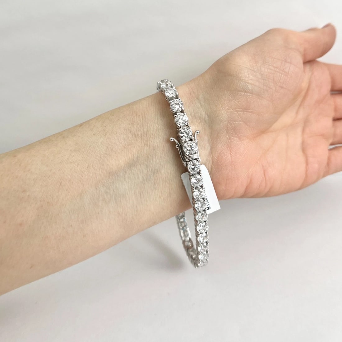 Round Lab-Created Diamond Tennis Bracelet 14K White Gold, 8 Inches, 19.05 CTW - 8